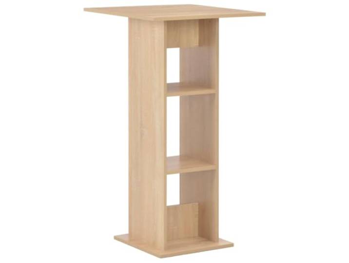 HEFZGDB Bartisch Eichenbraun 60x60x110 cm Stehtisch Esstisch aus Holzwerkstoff mit Stauraum Fächern langlebig und stabil