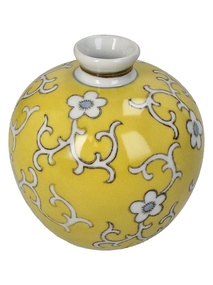Kersten Vase in Gelb/ Weiß - (H)11,5 x Ø 11,5 cm - onesize