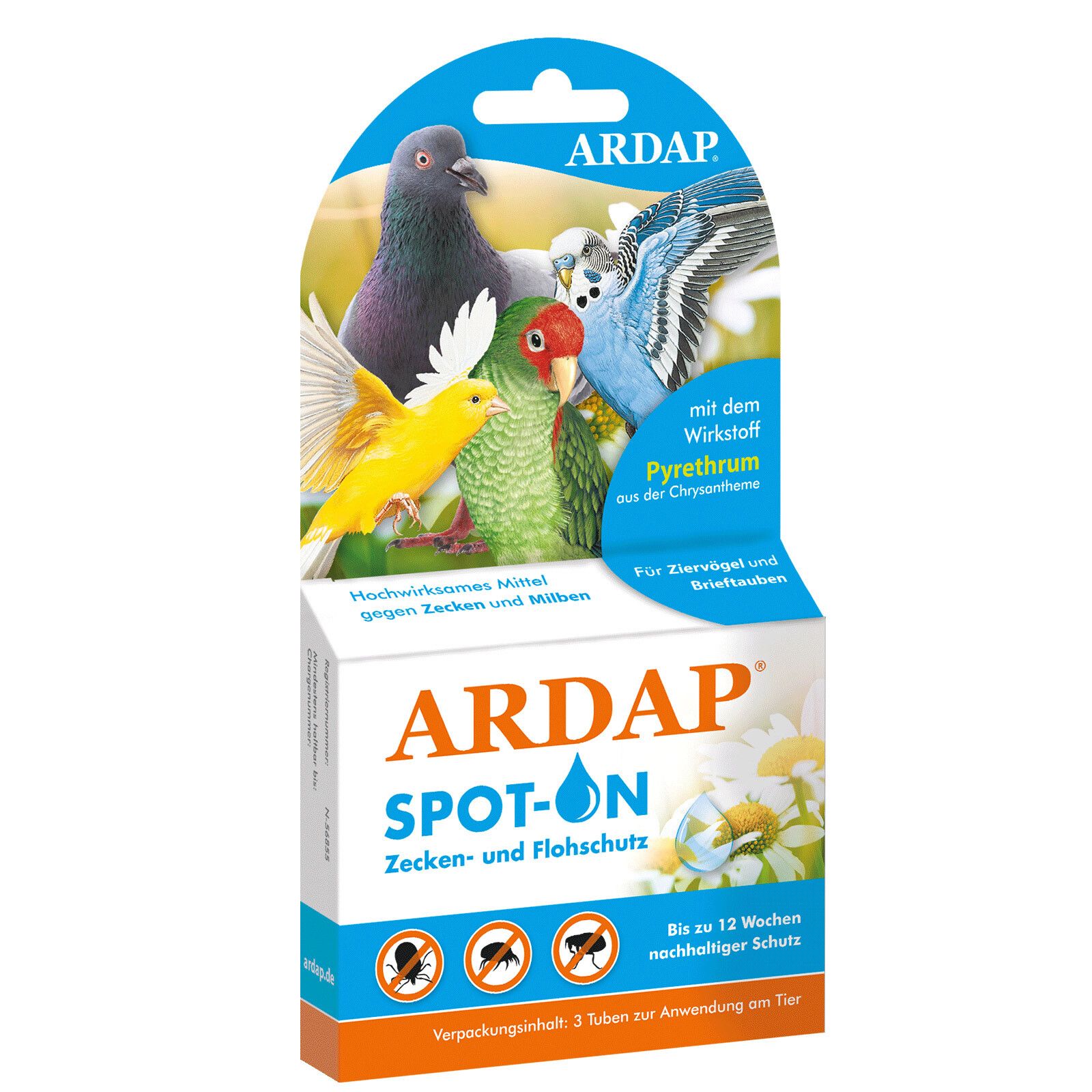 Ardap Spot-on f.Ziervögel und Brieftauben 2 St Tropfen