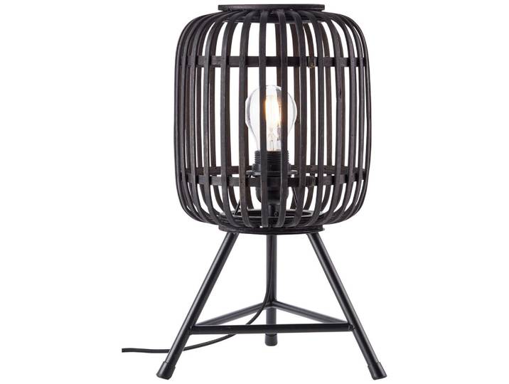 Tischlampe Woodrow Schwarz Dunkelbraun mit Schnurschalter