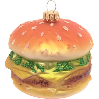 Christbaumschmuck KREBS GLAS LAUSCHA "Hamburger, Multicolor, 7,5cm", bunt (mehrfarbig), B:11cm H:12cm T:12cm, Glas, Weihnachtsbaumschmuck, Christbaumschmuck aus Glas, mundgeblasen, handgefertigt, Figur