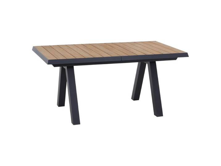 Siena Garden Tirana Ausziehtisch 160/200x90cm Aluminium/Teak Dunkelgrau