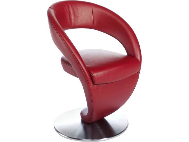 K+W Komfort & Wohnen Esszimmerstuhl Wave, Drehstuhl, Polsterstuhl, Design-Drehstuhl, Drehteller in Edelstahloptik