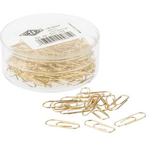 Wedo Büroklammern 910153, 26mm, gold, Messing, 140 Stück