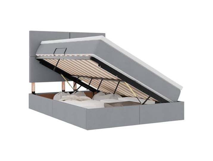KKgypkn Hier ist der optimierte Titel gemäß Ihren Vorgaben: **Seitlich geöffnetes Stauraumbett 140x200 cm mit Matratze, hellgrau, Polyester, inklusive Hydrauliklift**