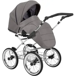 Kunert, Kinderwagen, Romantic 2in1 Öko-Leder Kinderwagen in Anthrazit und grauem Rahmen, mit AIR Wheels