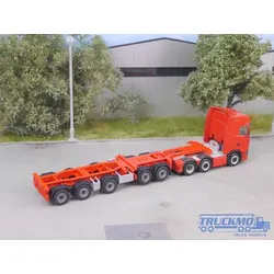 Elbe-Modell Bausatz 5achs Container Trailer teilbar mit Radsätzen und separaten Kotflügeln EM124.2
