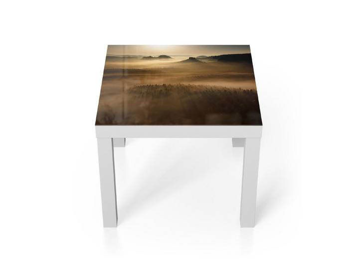 DEQORI Couchtisch 'Goldener Waldhauch', Glas Beistelltisch Glastisch modern