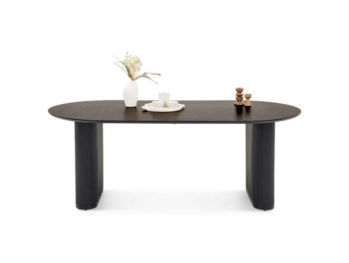 Idimex Esstisch Donovan schwarz, Schwarz, Mode, Oval, 200x75x100 cm, Esszimmer, Esstische