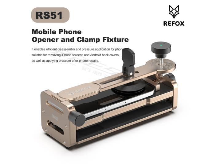 Outil de démontage et de pressage d'écran de téléphone portable REFOX RS51 pour iPhone et Android, outil de réparation pour enlever le verre arrière de l'écran LCD