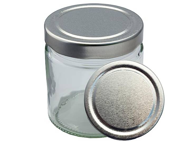Deep-Twist-Off Honigglas mit Metalldeckel 500g Silber 1 Paket (91 Stk)