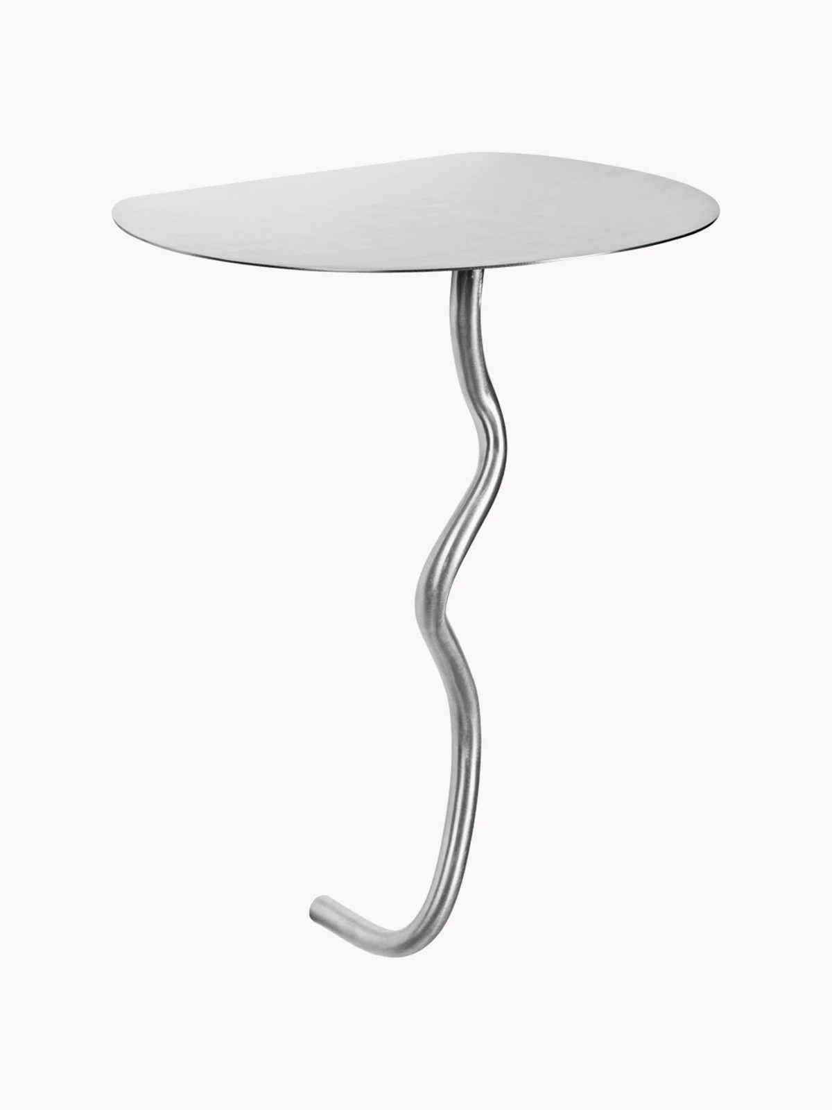 Ferm LIVING Wandbijzettafel Curvature van edelstaal, B/D/H: 44 x 30 x 76 cm