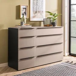 MAISON Kommode Miami Glas Braun Nougat