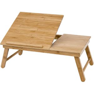 Relaxdays Laptoptisch 10016734, aus Bambus, winkelverstell- und klappbar, 55 x 33 x 24 cm