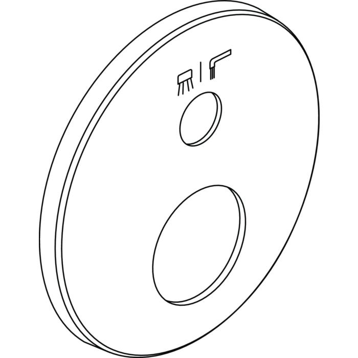 Ideal Standard Rosette, rund, mit Symbol A962484AA Therm. Easybox, Chrom