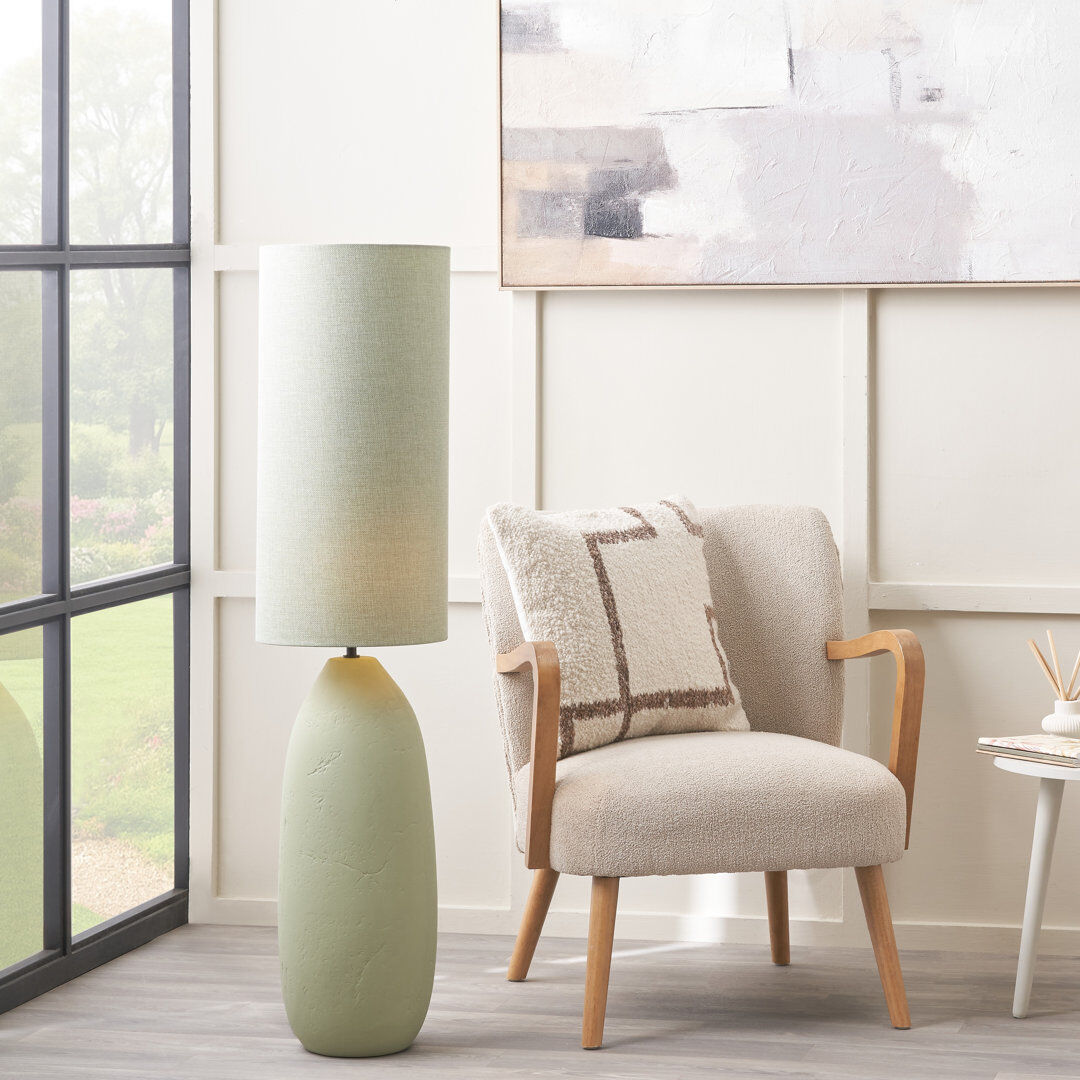17 Stories Syniyah 122 H cm Matte Novelty Floor Lamp Green/Green 122cm H X 29cm W X 29cm D
