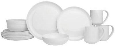 Fitz and Floyd Nevaeh White Coupe 16-Piece Dinnerware Set, Service for 4