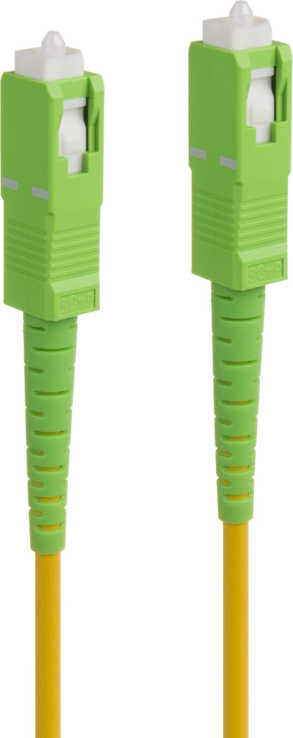Maclean Glasvezel-patchkabel SC/APC naar SC/APC, simplex, single-mode, geel/groen (10 stuks)