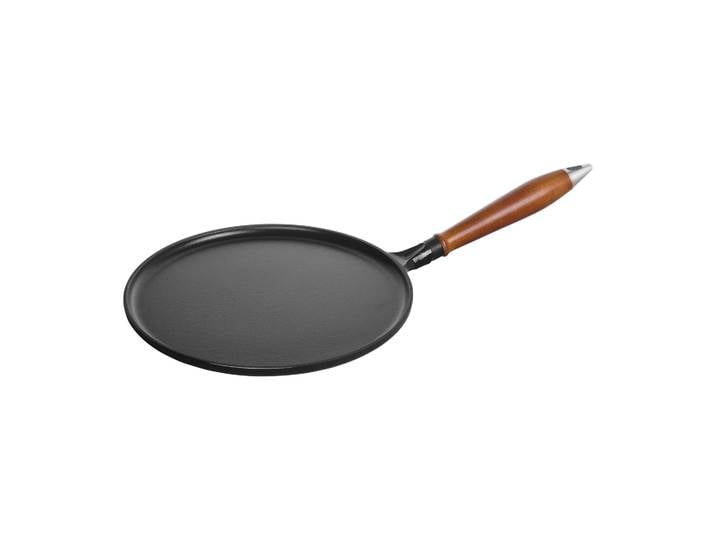 STAUB Poêle à crêpes avec poignée en bois Vintage Ø28 cm Noir