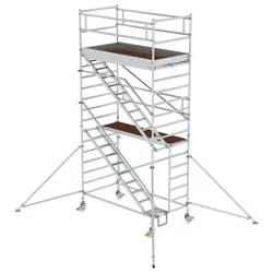 MUNK Rollgerüst mit Schrägaufstiegen 1,35x2,45m Plattform, 6,35m AH