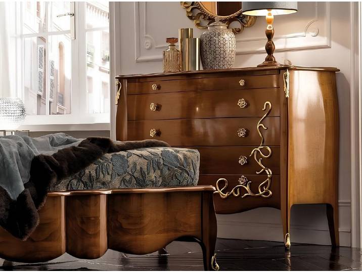 Xlmoebel Kommode Braunes Massivholz-Sideboard mit viel Stauraum und elegantem Design (Kommode, 1 St., Kommode), Hergestellt in Italy