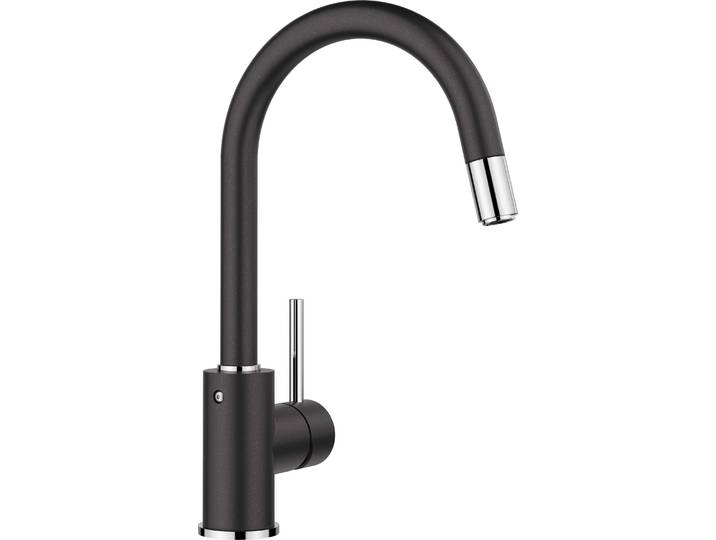 Blanco Robinet de cuisine Mida-S - Robinet orientable avec sortie de flexible résistant à la pression - Robinet\, Silgranit anthracite