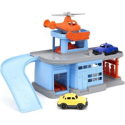 GREENTOYS - Parkgarage mit Hubschrauber und 2 Autos