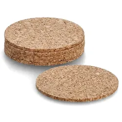 Untersetzer 6tlg. Holz, Textil, Natur Braun