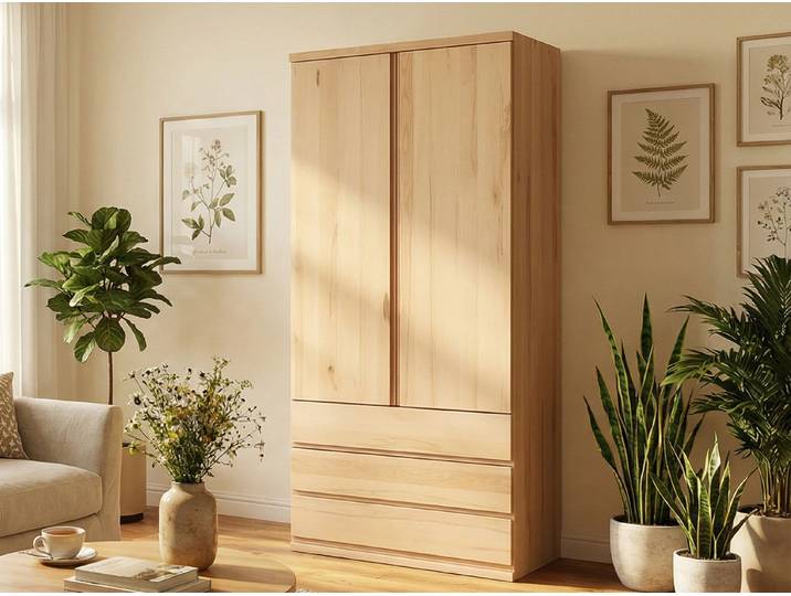 Drehtürenschrank „Romana“ Kernbuche 2-türig Massivholz Buche