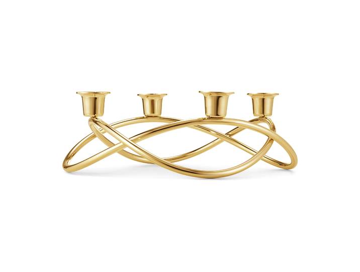 Georg Jensen Bougeoir Season Ø26 cm plaqué or