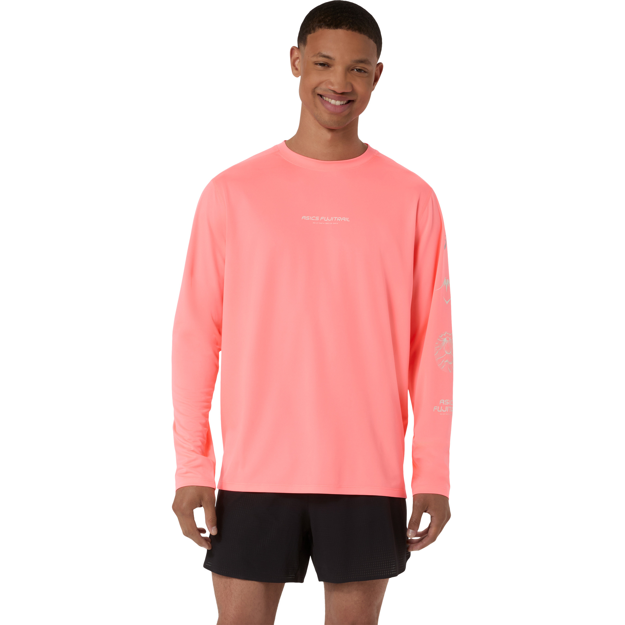 Asics Fujitrail Logo Herren Laufshirts pink Größe XXL Trailrunning | Laufen Schnell trocknend