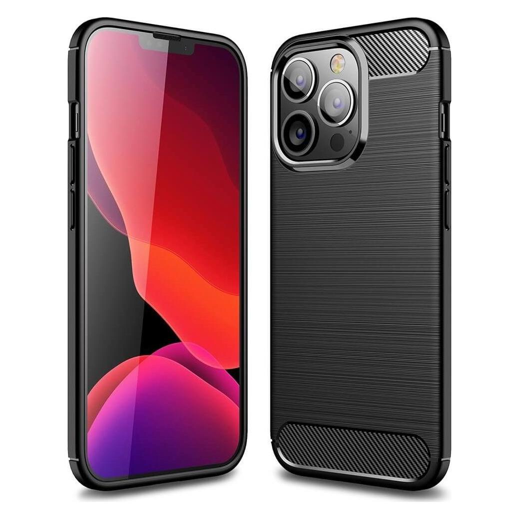 Cover-Discount iPhone 14 Pro - Metall Carbon Look Hülle schwarz (Apple iPhone 14 Pro) (101135218A)