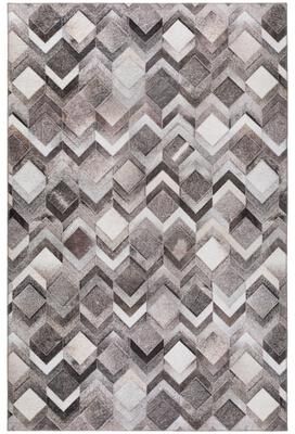 Addison Rugs Laredo Chevron Diamond Faux Hide Patchwork Area Rug.