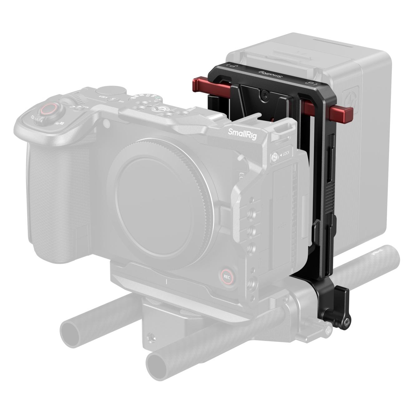 SmallRig 6273 Drehbare V-Mount-Akkuplatte mit zwei V-Locks und einer 15-mm-Doppelstangenklemme (6273)