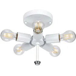 Elstead Lighting, Deckenleuchte, Fletcher Deckenleuchte E27 5-fach 27cm Poliertes Chrom Elfenbein (E27)