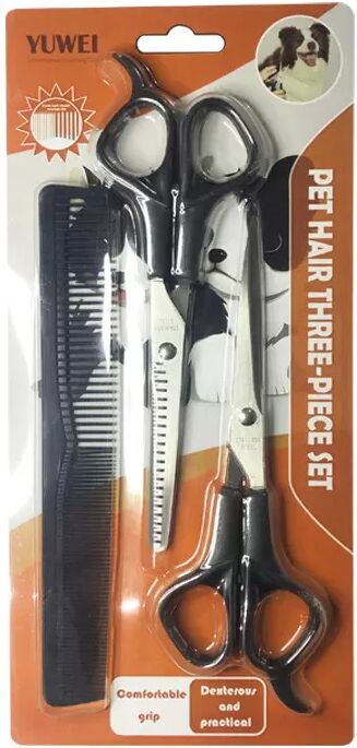 INF Haustierpflege Scheren Set - Perfekt für den Heimgebrauch Schwarz