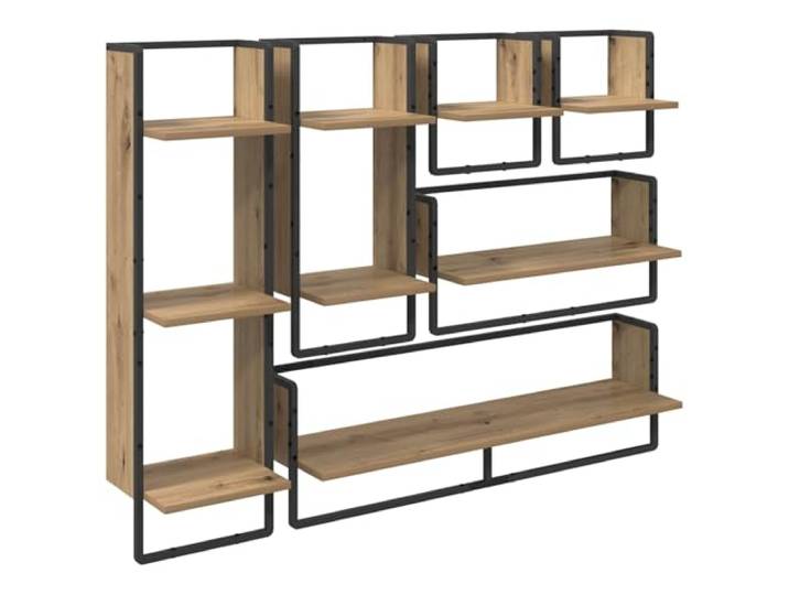 LKJephalotrope Wandregal 6er Set Artisan Eiche 100x25x30 cm Holzwerkstoff Platzsparendes Wandboard Sechserpack fuer Wohnzimmer und Schlafzimmer, pflegeleichte Holzoptik mit viel Stauraum