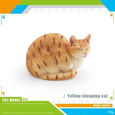 Uplift Essentials Feline Narrative Sculpture High Definition Lying Orange Cat Architectural Ornament style 13
