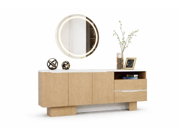 JVmoebel Sideboard Modernes Sideboard Holz weiß minimalistisch Wohnzimmer Möbel, Made in Europa