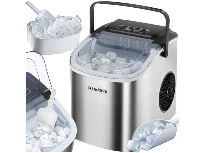 tectake® Machine à glaçons Silencieuse Appareil à glacons\, 9 glaçons par cycle\, env. 6-13 minutes\, Écran tactile\, avec Cuillère à glace\, Ice Maker Machine a glacons Appareil cuisine Maison
