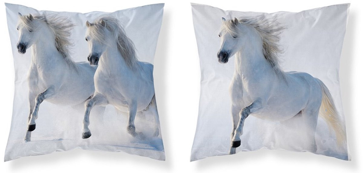 CharactersMania Paarden sierkussensloop 40 x 40 cm
