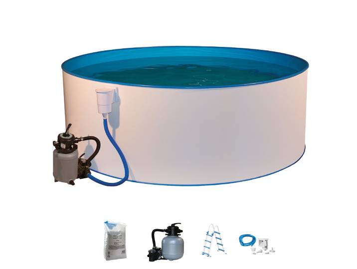Rundpool KONIFERA SANTORINI 2 , weiß, H:120cm Ø:350cm, Schwimmbecken, Rundpool, in verschiedenen Größen