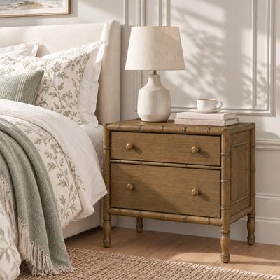 Linon Home Decor Linon Horton 2 Drawer Bamboo Trim Nightstand