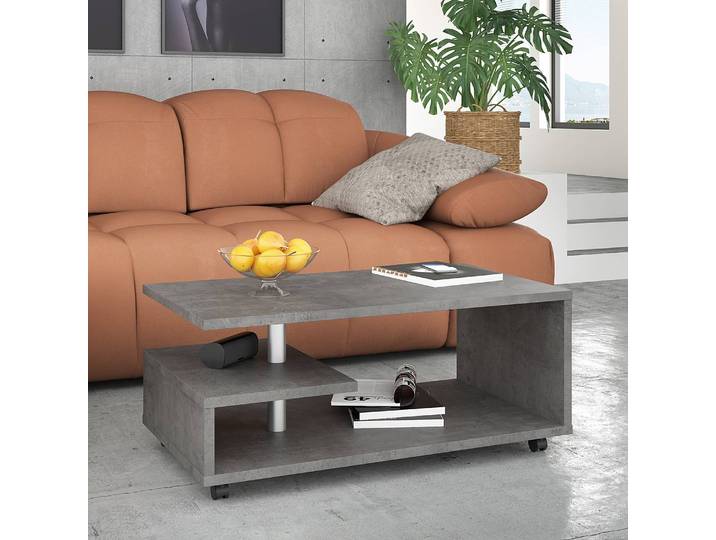 Couchtisch Haskell 105 x 46 x 60cm Grau/Beton Dekor
