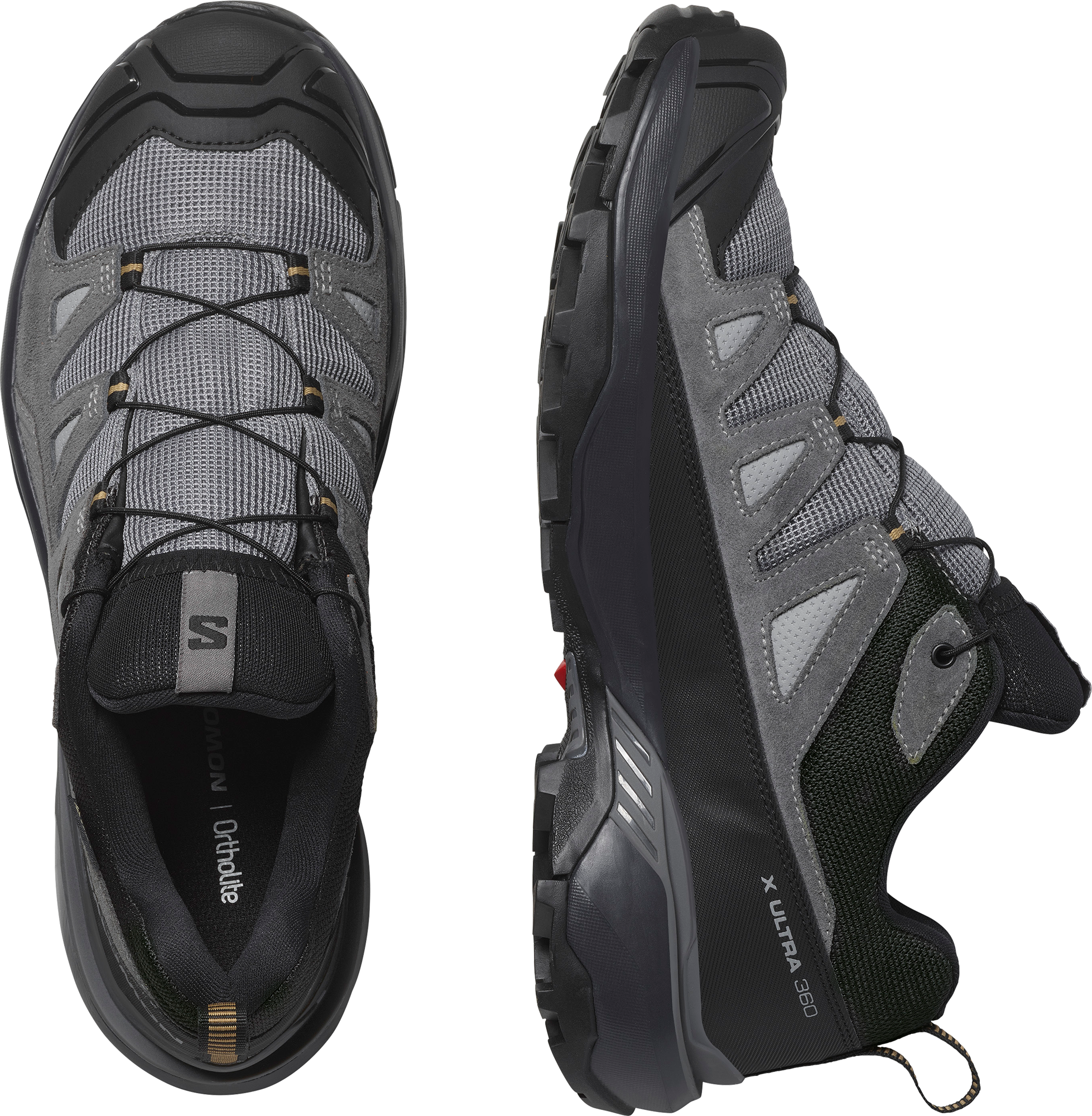 Outdoorschuh SALOMON "X ULTRA 360 LEATHER GORE-TEX", Herren, Gr. 43, grau (sharkskin), Nubukleder, Synthetik, Schuhe Outdoorschuh, wasserdicht sharkskin 43