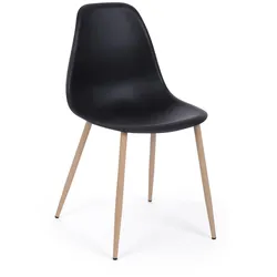 Stuhl Mandy 4er-Set aus Kunststoff und Metall, modern, schwarz, bequem für Dein Esszimmer