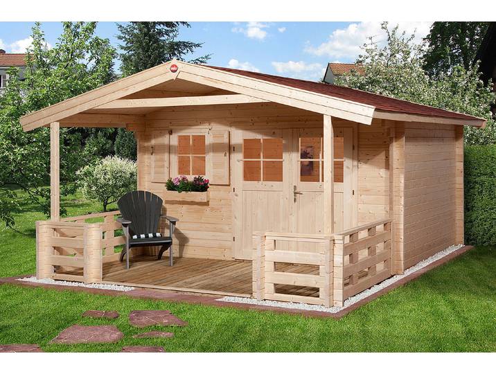 Weka Gartenhaus 111 B mit Vordach 5 × 4 m 28 mm