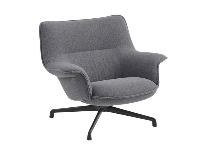 Muuto Fauteuil bas Doze base pivotante Ocean 80-anthracite black