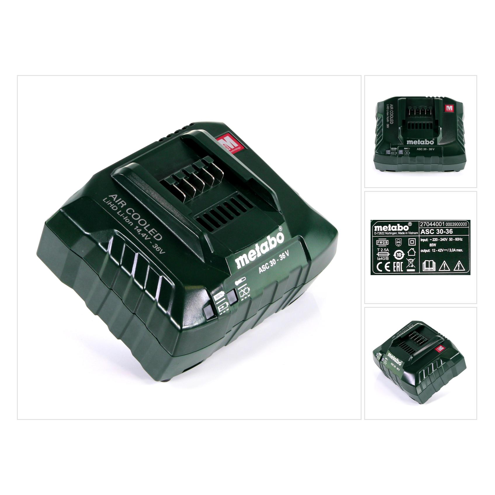 Metabo Ladegerät ASC 30-36 V AIR COOLED 14,4-36V ( 627044000 ) (ASC 30-36V)