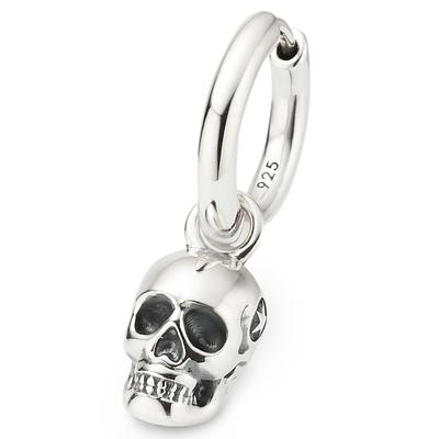 Single-Creole BRUNO BANANI "Schmuck Geschenk Silber 925 Ohrschmuck Ohrring Single", silber (silberfarben, schwarz), Ohrringe, Herren, 2,1mm, Silber 925 (Sterlingsilber), Einhänger abnehmbar